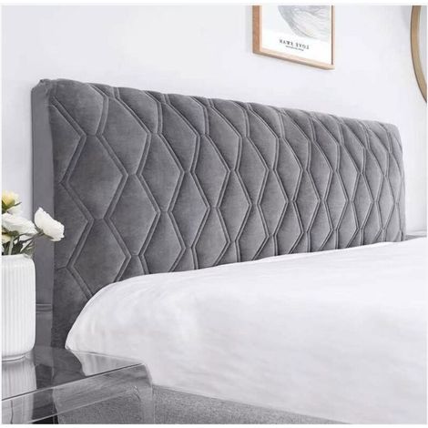 Headboard Cover 140, Headboard Cover Protector with Stretch Side, Washable Dustproof Headboard Cover (Color : Dark Gray, Size : 140cm)