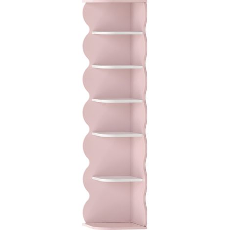 Scaffale dal design senza tempo per soggiorno/camera da letto mobiletto portascarpe per bambini 108 x 27 x 27 cm rosa e bianco 030011325
