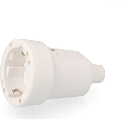 Base aérienne pvc 10/16a 250v t/tl ip 44 4.8mm. en bouteille blanche