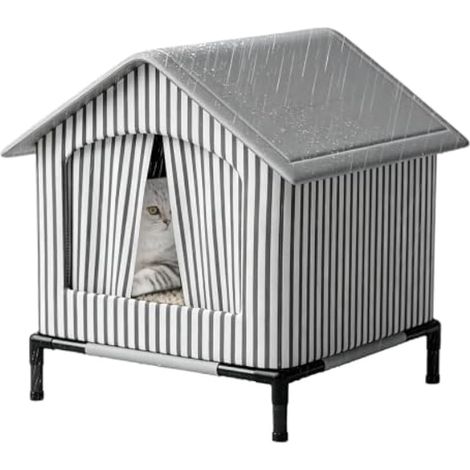 Niche d'extérieur pour chat isolée et imperméable avec coussin (1/5)