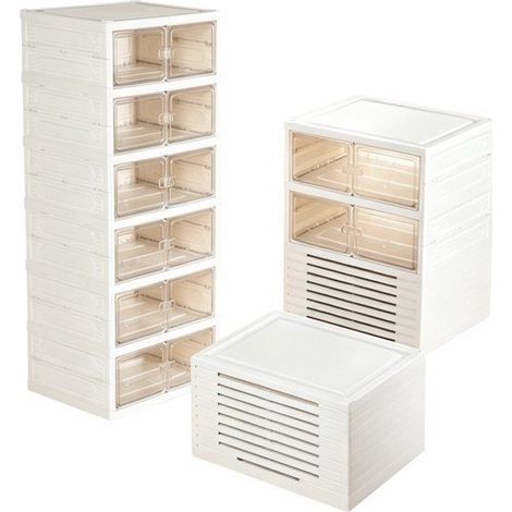 Mueble para zapatos - SEVENCOMFORT - Sevencomfort - plegable sin ensamblaje - 6 estantes (12 p.) - puerta magnética (1/5)