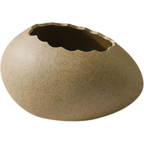 Bol en forme de coquille d'œuf, vaisselle en céramique en forme de coquille d'œuf, vaisselle polyvalente, créative et réaliste en forme de coquille d'œuf craquelée (Taille : Grand) (1/5)