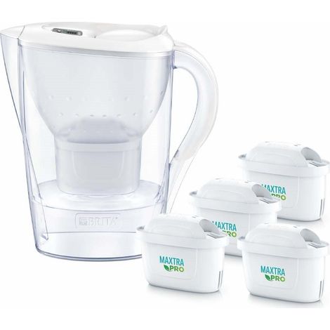 Carafe filtrante Brita Marella + 4 cartouches Maxtra Pro PP (2,4 l blanche)