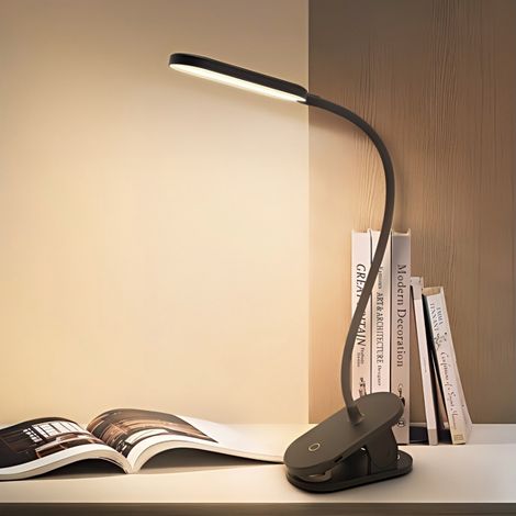 Lampe de Lecture à Pince LED Rechargeable USB - Col Flexible - Protection Oculaire Anti-Éblouissement (1/3)