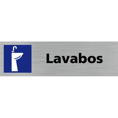 Pictogramme LAVABOS (Q0344).- Adhésif aspect aluminium brossé - (1/5)