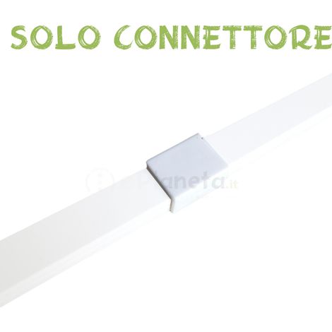 2 mt Canalina per cavi elettrica 25x16 mm in plastica passacavi bianco coprifili a parete con copertura  SOLO CONNETTORE (1/2)