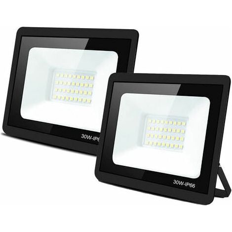 Lot de 2 Projecteurs LED Blanc Froid 30W Extérieur, Projecteur à LED étanche IP66 pour Jardin Projecteur Extérieur LED (1/4)