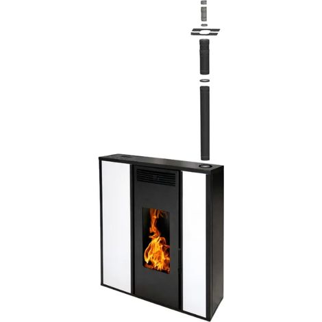 Pack Poêle à granules TESSA 10 kW Etanche Concentrique sur le dessus + Kit Conduit Vertical 80/125 - (1/5)