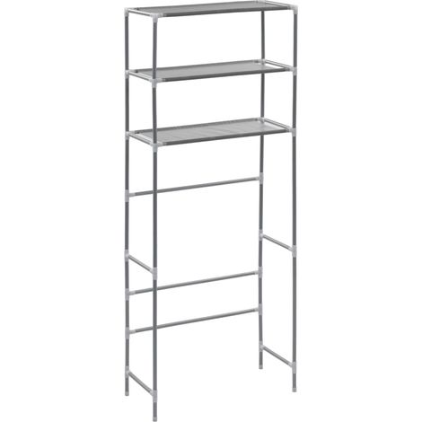 Maison Exclusive - Scaffale per Lavatrice con 3 Ripiani Argento 69x28x169 cm