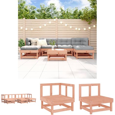 The Living Store 7-tlg. Garten-Lounge-Set Massivholz Douglasie - Gartenmöbel-Sets (1/5)