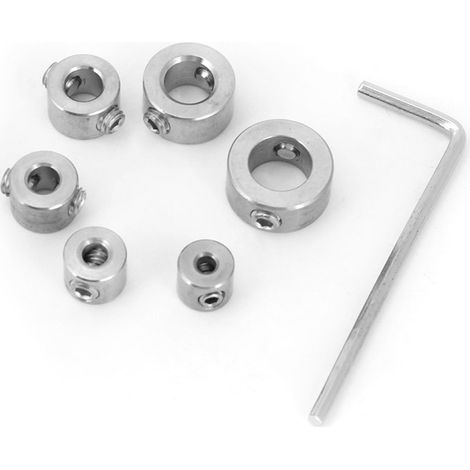 Jeu de 6 bagues de butée de profondeur de perçage en acier inoxydable de 3 à 10 mm (1/5)