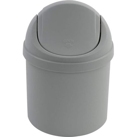 Mini Poubelle - Couvercle À Charnière - Capacité 2,6 L - Plastique - Rose - 1 Pièce (1/5)