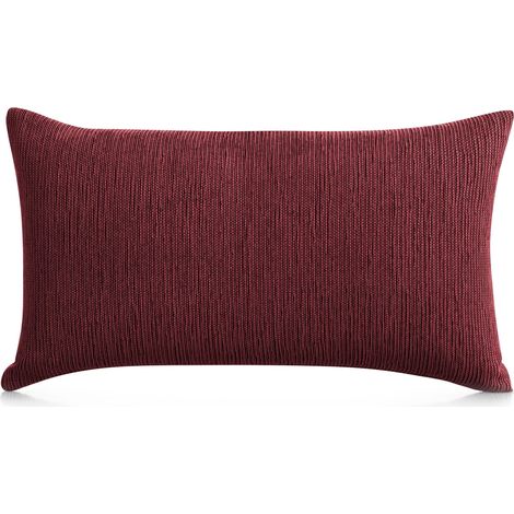 Housse de Coussin 30 x 50 cm, idéale à Combiner avec des Housses de canapé, Housse de Coussin Bordeaux, Douce, Durable et Facile à Laver (1/5)