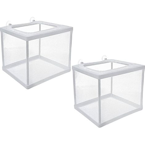 Lot de 2 boîtes d'élevage flottantes pour poissons d'aquarium, idéales pour la reproduction. (1/5)
