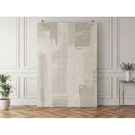 BOBOCHIC - Tapis poil court EKKO motif abstrait 120x170 Gris clair (1/5)