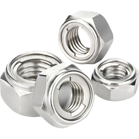 Écrou autobloquant en acier inoxydable 304-A2, hexagonal, métal (1/5)
