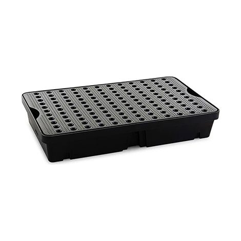 Bac de rétention 60 L avec pieds - Avec caillebotis - ST2-60-BK-BK