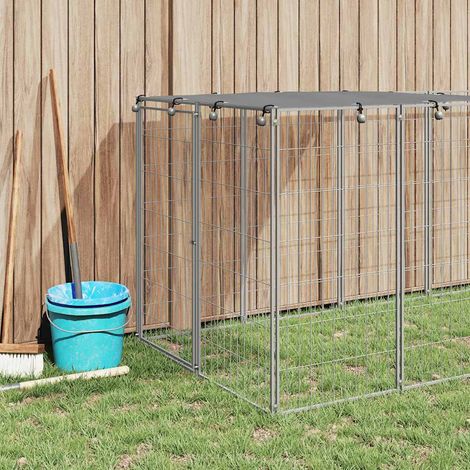 Hundezwinger Silber 330x110x110 cm Stahl