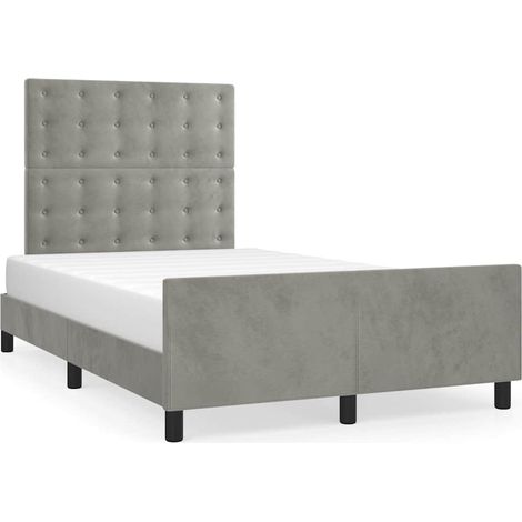 Maison Exclusive - Giroletto senza Materasso Grigio Chiaro 120x200 cm Velluto (1/5)