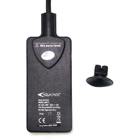 Mini-chauffage d'aquarium ultra-mince 7,5 W 15 W 25 W, flexible, pour poissons et tortues, avec régulateur de température d'eau (220-240 V). (1/5)