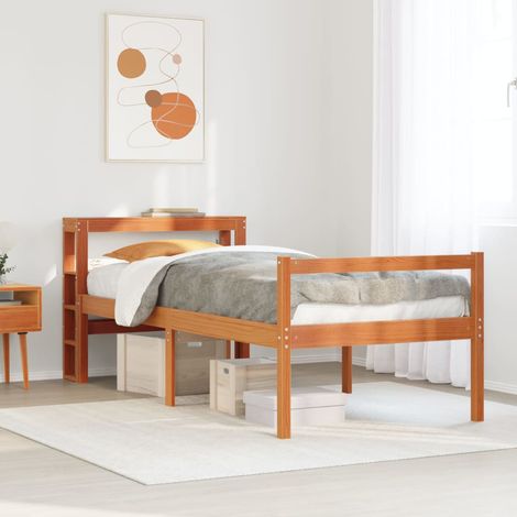 Giroletto con Testiera Marrone Cera 75x190 cm Massello Pino vidaXL (1/5)