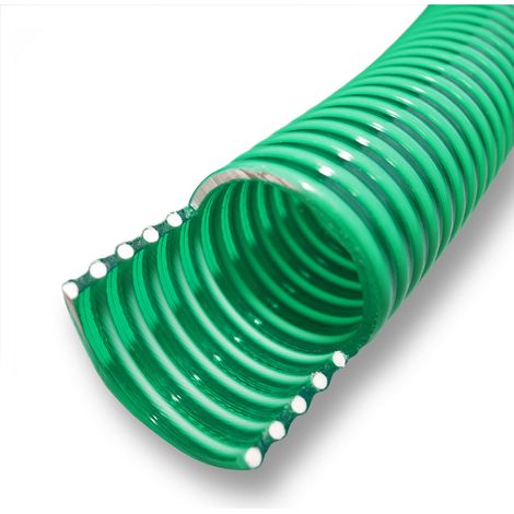 Tuyau d'aspiration 5 m à pression diamètre 20 mm (3/4") spirale renforcement vert
