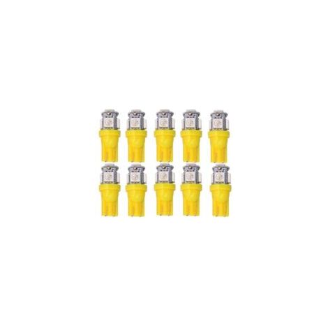 Adatto per LED T10 W5W, 5 chip SMD 5050, giallo-arancio, 12V DC, confezione da 10, giallo