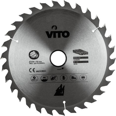 Lame pour scie circulaire Diam 235 x 1,8mm 30 dents Scies Alesage 30mm VITO