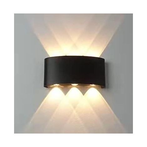 Apliques de pared, lámpara de pared exterior impermeable, iluminación de jardín, aluminio, interior, dormitorio, sala de estar, escalera, pasillo, luz de pared
