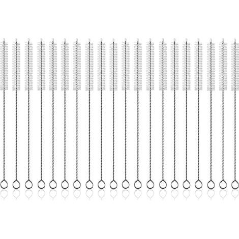 Goupillon Paille 20 Morceaux-Brosse en Paille-Goupillon Gourde-Brosse De Nettoyage De Paille-La Brosse à Paille en Acier Inoxydable (1/4)