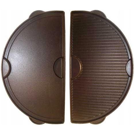 Big Green Egg Demi-plancha de hierro fundido negra 35 cm