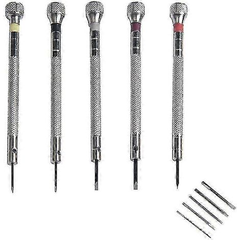 5-teiliges Uhrmacher- und Juwelier-Schraubendreher-Set mit 5 Ersatzspitzen (1/5)
