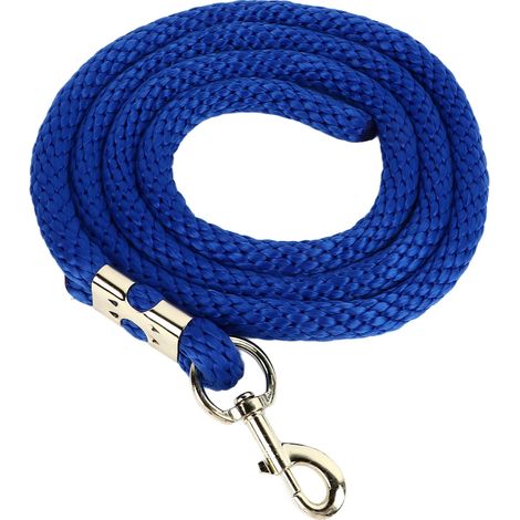 Ligne de fente pour chevaux avec bouton-pression, corde d'entraînement robuste à haute résistance pour la compétition et la traction quotidienne, 6,6 pieds, bleu royal (1/5)