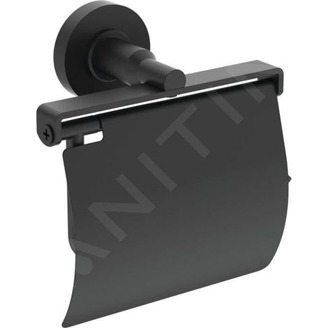 Ideal Standard IOM - Porte-rouleau toilette avec couvercle, noir soyeux A9127XG (1/3)