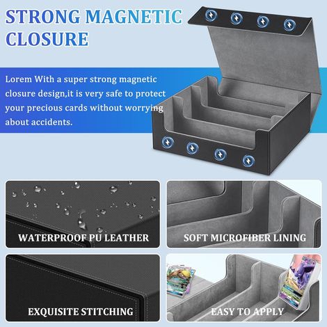 Boîte de Rangement Magnétique Avec Fenêtre Pour Cartes Magic Gris