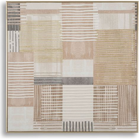 Stampa su tela Lignes B astratta nude con cornice, 60x60 cm