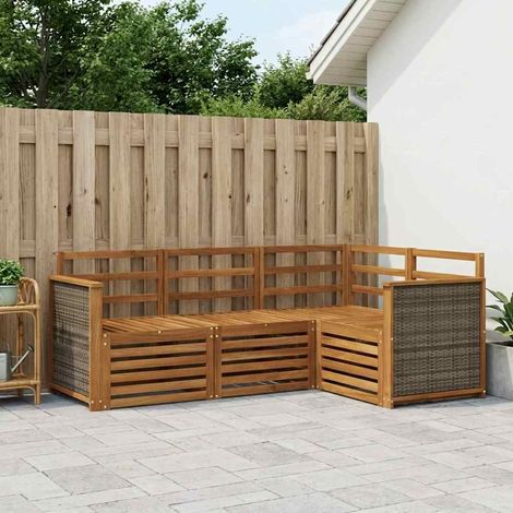 vidaXL Sofagarnituren 4 pcs Massivholz Akazie (1/5)