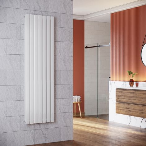 SONNI Radiateur eau chaude en acier Conception murale Vertical Radiateur chauffage central 1800x542mm Panneau Double Blanc (1618W)