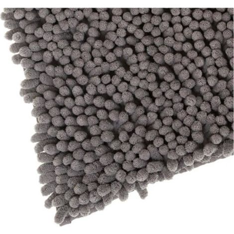 (Taupe)Tapis de Bain Doux Grande Taille (80x50 cm) - Chenille microfibre à poils longs Antiderapant - Tapis Salle de bain Toilettes (1/3)