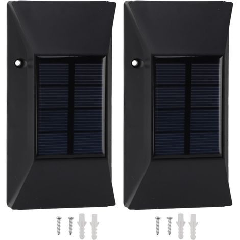Ortviai Appliques Murales Solaires Extérieures 2 Unités, Éclairage Haut/Bas Chaud, IP65 Étanche pour Jardin, Clôture et Terrasse (1/5)