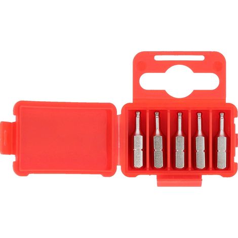 1/4" Embouts de vissage 6 pans avec tête arrondie, 25mm, 2,5mm, pack de 5 (1/4)