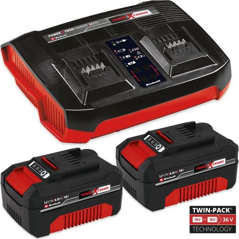 Einhell 4512112 PXC Starter Kit - 2 x 4.0ah Batteries and Twin Charger (1/10)
