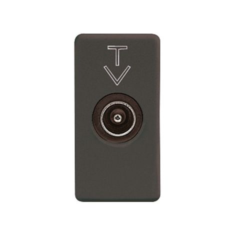 PRESA COASSIALE TV MASCHIO 'SYSTEM' Passante 5dB - Nero