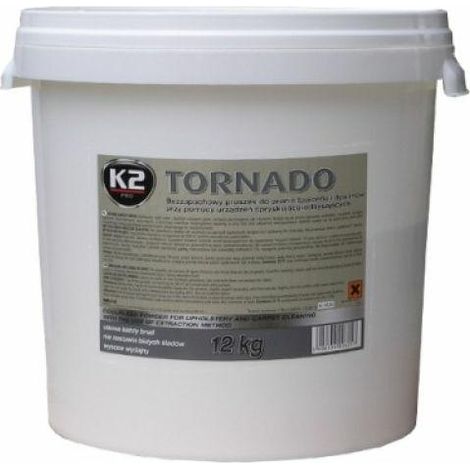 K2 Powder de Fragrance Free Wash 12kg, Polsterreiniger, entfernt Flecken und Schmutz, ideal für Fahrzeuge, hygienisch und effizient, geruchlose Formel.