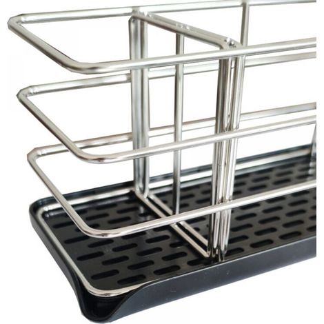 Fregadero de cocina con estante de almacenamiento de acero inoxidable – 208,5 cm, negro, juego de 1