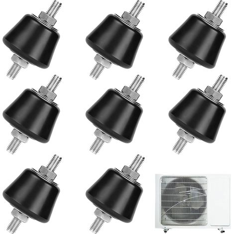 Juego de 8 patas antivibración de goma M8 - Amortiguadores de vibración para montaje en pared - Para aire acondicionado (1/5)
