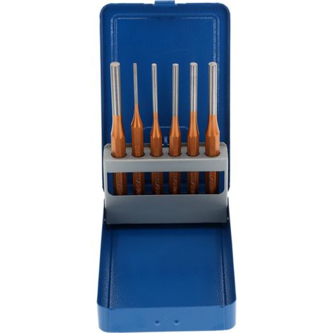 Gedore Splinttreiber-Satz inkl. Metallklappkassette, 6-teilig, Stahl/Lackierung, Silber/Blau