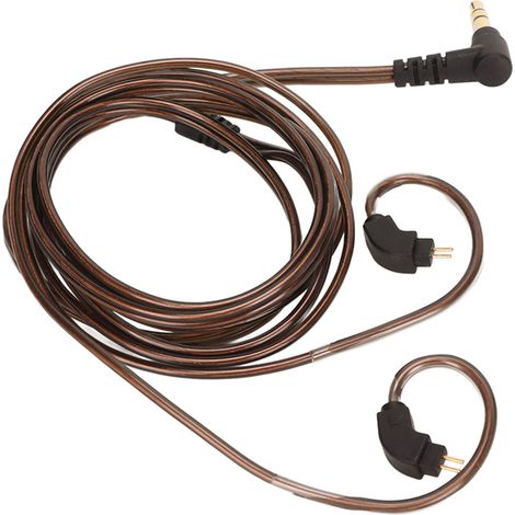 Câble de remplacement pour écouteurs : connecteur 2 broches 0,78 mm, prise jack 3,5 mm, compatible AS10, AS06, AS10 ZST, ZS3AS10 et AS06. (1/5)