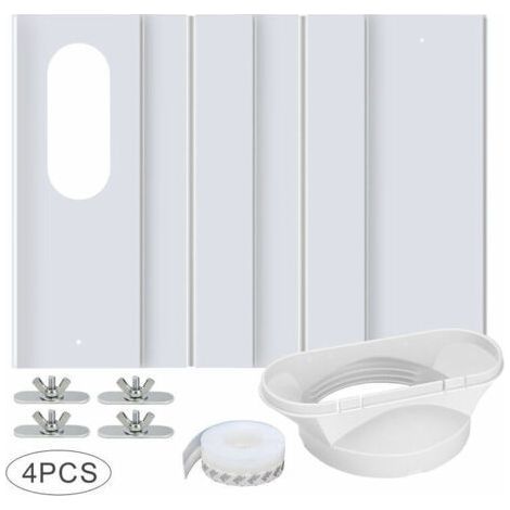 Fensterset für mobile Klimaanlagen – Verstärkte PVC-Platte – Verstellbar von 43 bis 140 cm – Inklusive Dichtung (1/5)