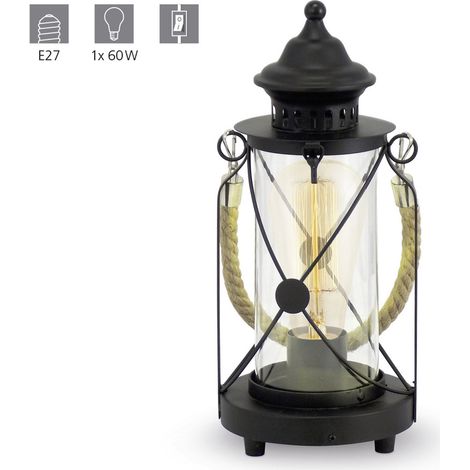 Lampada Da Tavolo Vintage Bradford Acciaio Nero 1 Luce E27 (1/5)